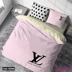 روتختی طرح لویی ویتون با امکان تغییر رنگ پشت لحاف و ملحفه کد BD269