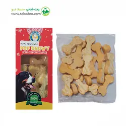 تشویقی سگ برند POP SNOWY مدل بیسکویت هویج با آرد ذرت وزن 100 گرم
