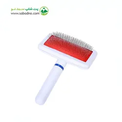 برس سیمی پلاستیکی سفید مخصوص سگ و گربه و جونده