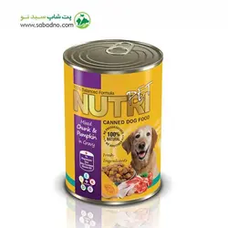 کنسرو سگ با طعم گوشت مرغ و گوشت قرمز و کدو حلوایی وزن 425 گرمی برند نوتری پت