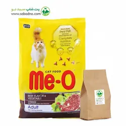 غذای خشک تقویتی گربه مئو طعم گوشت و سبزیجات (Me-o Adult Cat Beef Flavor &amp; Vegetable) وزن (1 کیلویی فله)