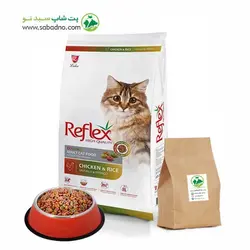 غذای خشک گربه رفلکس مدل مولتی کالر با طعم مرغ و برنج وزن (1 کیلوگرم فله)