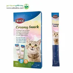 تشویقی بستنی گربه، در طعم ماهی سالمون ، برند تریکسی 1 عددی