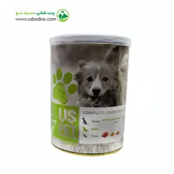 کنسرو سگ با گوشت بره ، سیرابی و کدوتنبل وزن 400 گرمی برند یو اس پت (سبز)