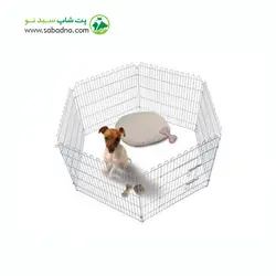 پارک سگ آبکاری کروم 6 تکه ارتفاع 90
