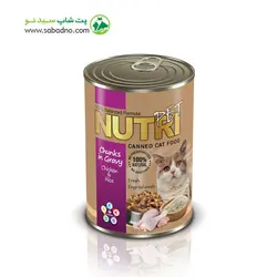کنسرو گربه با طعم گوشت مرغ و برنج وزن 425 گرمی برند نوتری پت