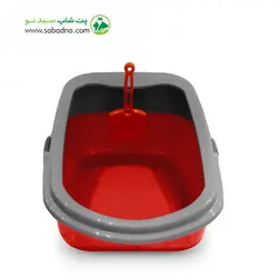 ظرف خاک گربه مدل مشا لبه دار همراه با بیلچه
