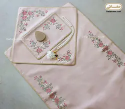 سجاده و جانماز مخمل گلدوزی ملیسا صورتی - صفاهوم