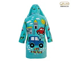 حوله تن پوش بچگانه طرح ترافیک آبی پودایران - کالای خواب، حمام و جهیزیه صفاهوم - صفائی اصفهان