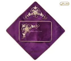 جانماز مخمل ملیله دوزی بادمجانی - صفاهوم