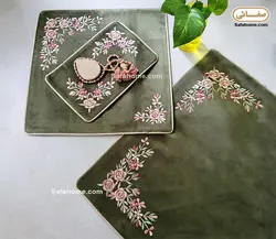 سجاده و جانماز مخمل گلدوزی سبز - صفاهوم