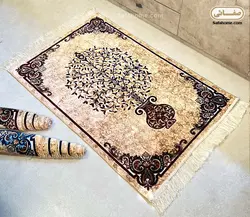 سجاده مدل قالیچه گل برجسته طرح درخت زرشکی - صفاهوم