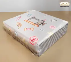 جعبه و وسایل خیاطی طرح متر و قیچی - صفاهوم