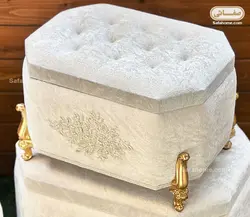 صندوقچه مخمل منجوق دوزی لارسیا شیری کوچک - صفاهوم