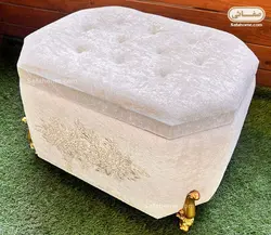 صندوقچه مخمل منجوق دوزی لارسیا شیری بزرگ - صفاهوم