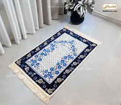 سجاده مدل قالیچه گل برجسته آبی - صفاهوم