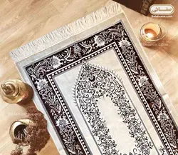سجاده kadifeteks مدل قالیچه گل برجسته شکلاتی - صفاهوم