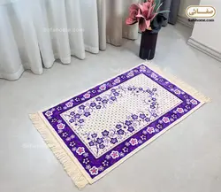 سجاده مدل قالیچه گل برجسته حاشیه بنفش - صفاهوم