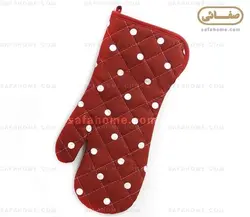 دستکش فر آشپزخانه تکی رزین تاژ طرح خالدار قرمز - صفاهوم