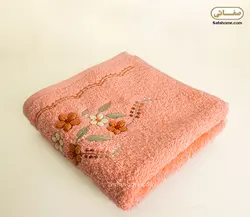 حوله دستی گلبهی طرح گل برجسته بهباف آذر - صفاهوم