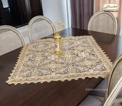 رومیزی مربع قلاب بافی طرح پروانه ای - صفاهوم