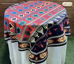 رومیزی مخمل چاپی طرح گلیم قرمز - صفاهوم