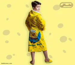 حوله تن پوش بچگانه طرح باب اسفنجی پودایران - کالای خواب، حمام و جهیزیه صفاهوم - صفائی اصفهان