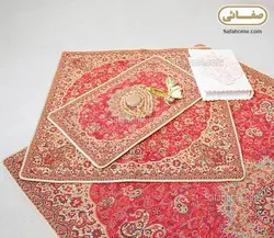 سجاده و جانماز ترمه هاشمی کد 24 قرمز وسط شکلاتی - صفاهوم