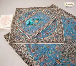 سجاده و جانماز ترمه هاشمی کد 46 ممتاز فیروزه ای - صفاهوم