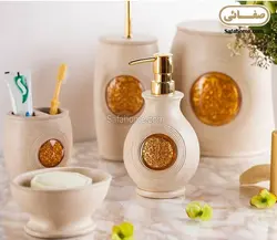 سرویس بهداشتی 5 تکه رزین طلایی طرح Stella - صفاهوم