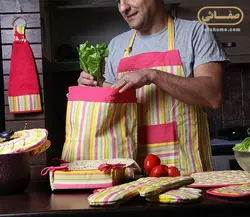 سرویس آشپزخانه 10 تکه رزین تاژ طرح اسپرید صورتی - صفاهوم
