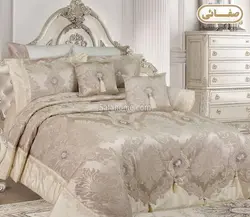 روتختی دو نفره عروس ۹ تکه طرح النا نسکافه ای - صفاهوم