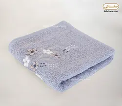 حوله دستی طوسی طرح گل برجسته بهباف آذر - صفاهوم
