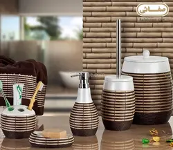 سرویس بهداشتی 5 تکه رزین قهوه ای طرح Barok - صفاهوم