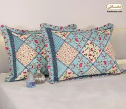 روبالشی پنبه دوزی طرح چهل تکه آبی - صفاهوم