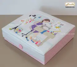 جعبه و وسایل خیاطی طرح دختر خیاط - صفاهوم