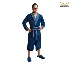 حوله تن پوش مردانه طرح کلاسیک سورمه ای پودایران - صفاهوم