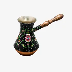 جذوه مسی گلدار دسته چوبی سایز کوچک کد 1010054