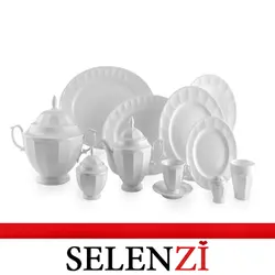 چینی زرین سفید نئوکلاسیک 12 نفره عالی