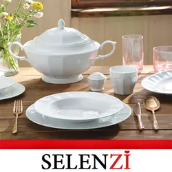 چینی زرین سفید نئوکلاسیک 12 نفره عالی
