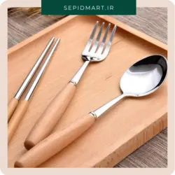 ست قاشق و چنگال دسته چوبی - فروشگاه اینترنتی سپیدمارت