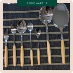 ست قاشق شربت خوری دسته چوبی - فروشگاه اینترنتی سپیدمارت