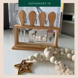 ست استند و کارد کره خوری و پنیر خوری چوبی