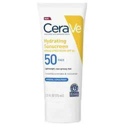 کرم ضد آفتاب بی رنگ ۱۰۰٪ معدنی SPF 50 برند سراوی SERAVE