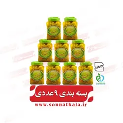 ترشی مخلوط با تزیین میوه (1200 گرمی) 9عددی