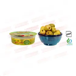 زیتون شور باهسته سایز 15-26(12عددی) تک نفره 100 گرمی