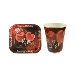 پیش دستی و لیوان تم ولنتاین مدل STTH100