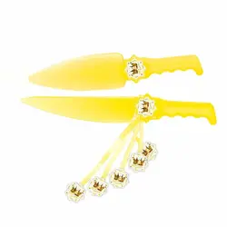 کارد و کفگیر کیک تم تولد تاج طلایی سفید مدل STBT292