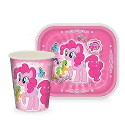 پیش دستی و لیوان تم تولد پونی مدل STBT301