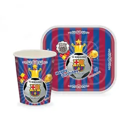 پیش دستی و لیوان تم تولد بارسلونا مدل STBT544